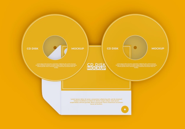 PSD cover and compact disc mockup simple