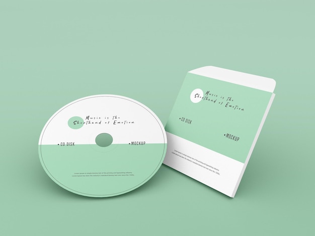 PSD cover and compact disc mockup