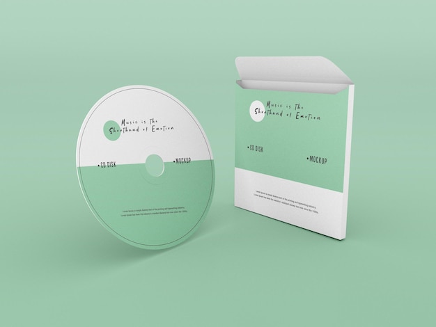 PSD cover and compact disc mockup