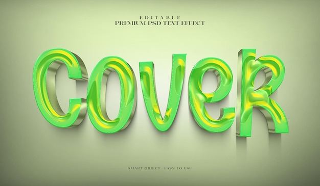Cover editable premium psd 3d text effect