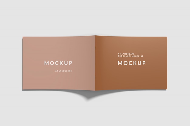 Copertina landscape book mockup top view