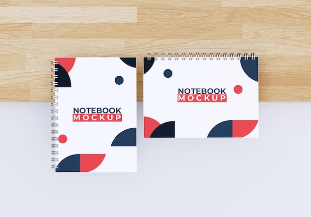 Cover notebook mockup bovenaanzicht