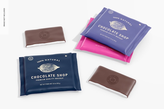 Covered chocolate bar mockup