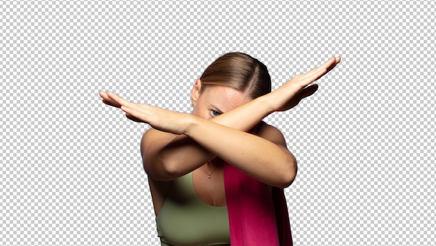 covering face with hand and putting other hand up front to stop camera refusing photos or pictures