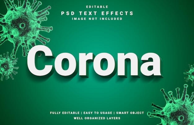 Covid-19 corona virus teksteffect