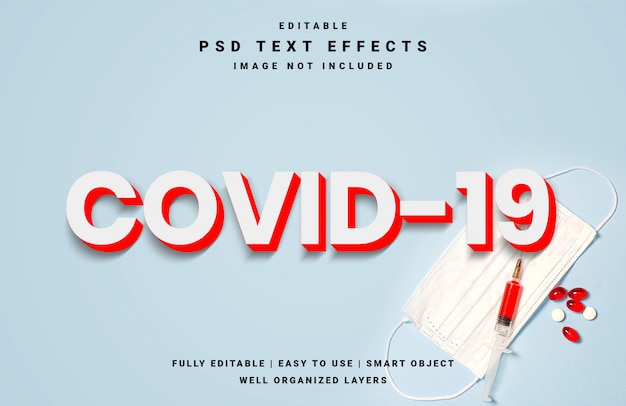 PSD covid-19コロナウイルステキスト効果