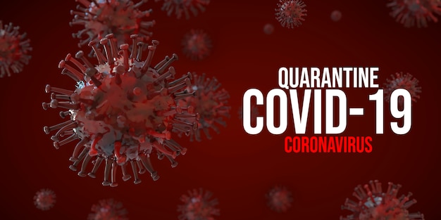 PSD covid-19 coronavirus 3d rendering illustrazione