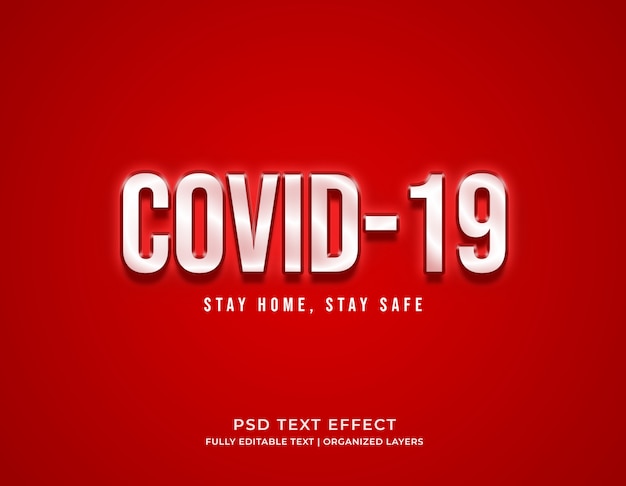 PSD covid-19 편집 가능한 텍스트 효과 템플릿