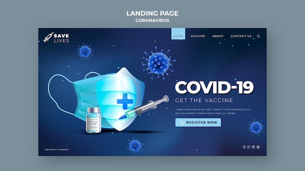 PSD covid19のランディングページ