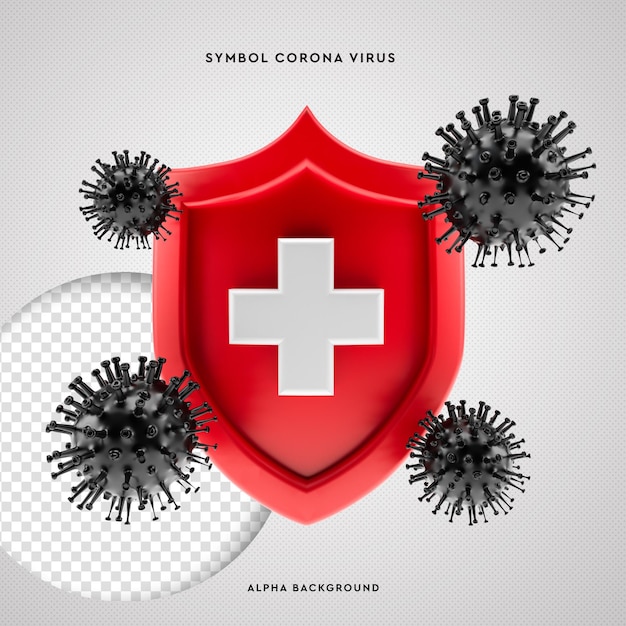Covid-19 symbool coronavirus 3D-bescherming