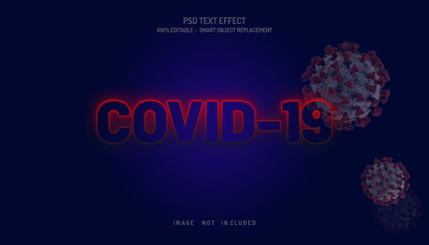 Covid 19 tekststijleffect premium ontwerp psd-bestand