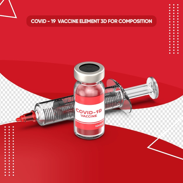 Covid vaccine render in 3d rendering