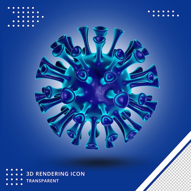 PSD covid virus 3d icon isolated