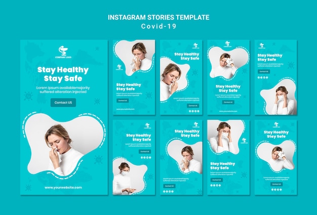 Modello di storie instagram covid19