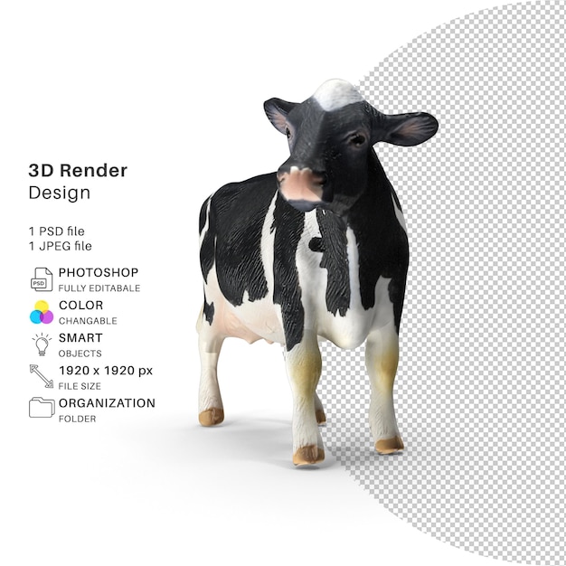 PSD cow 3d render model