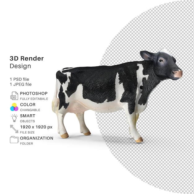 PSD cow 3d rendered psd