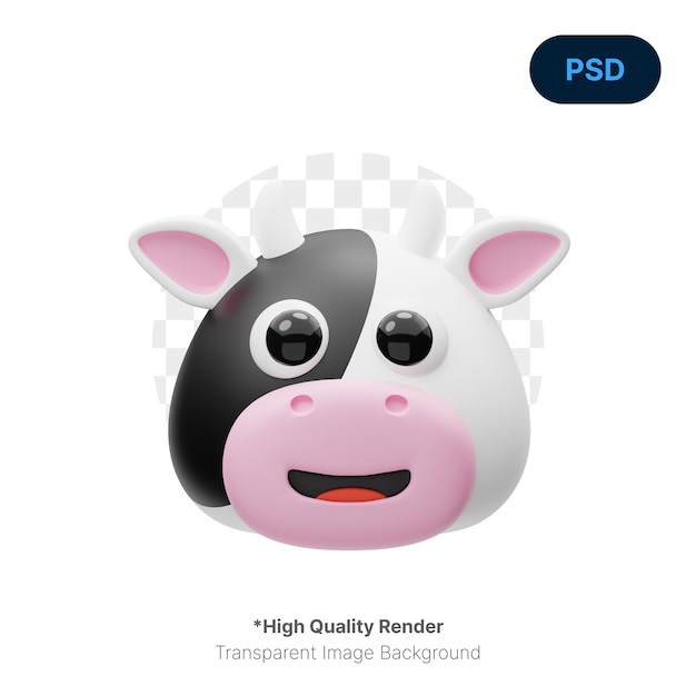 PSD cow cute animal 3d icon