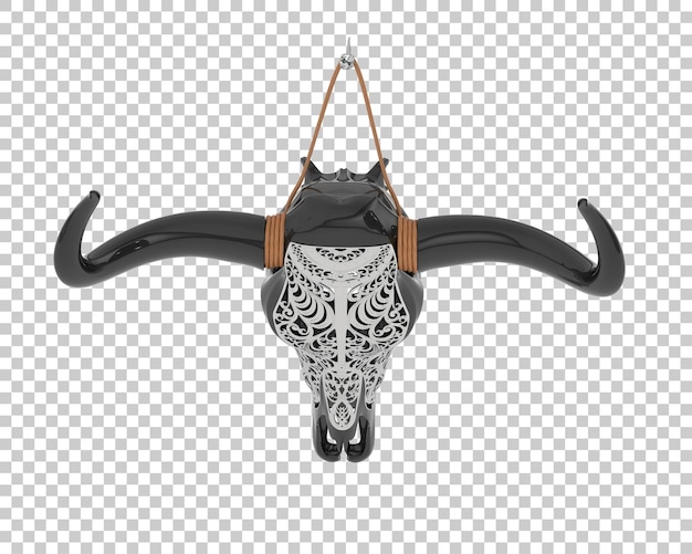 PSD cow head decoration isolated on transparent background 3d rendering illustration