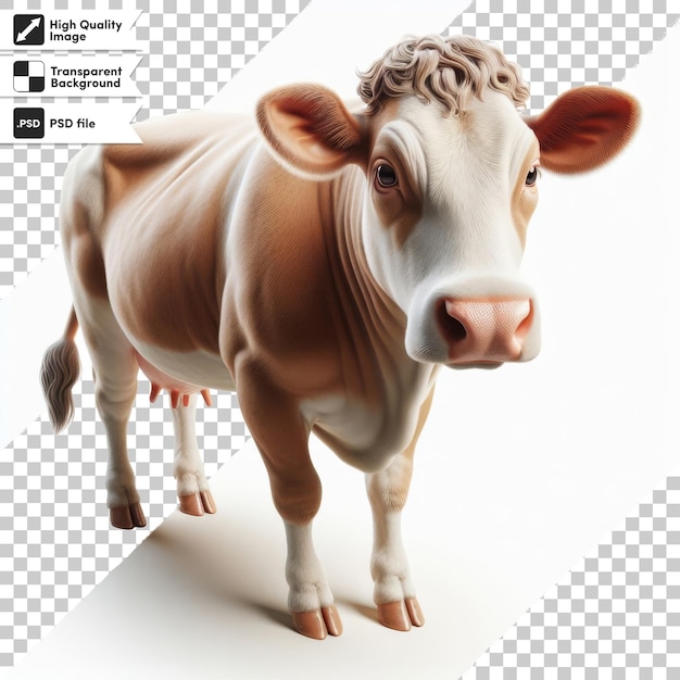 A cow that is brown and white