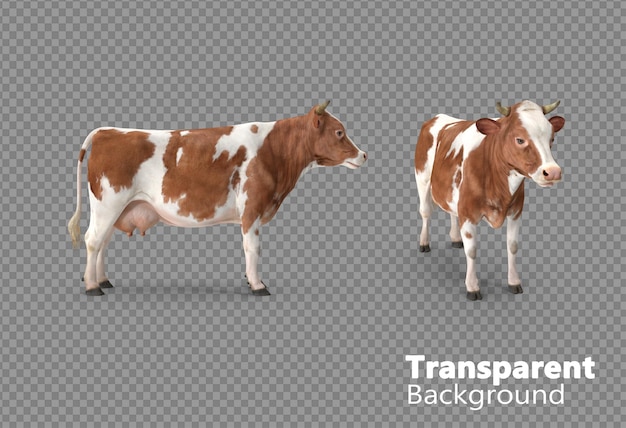 Cow on transparent background