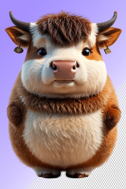 PSD a cow with a cow on its head and the collar is wearing a cows head