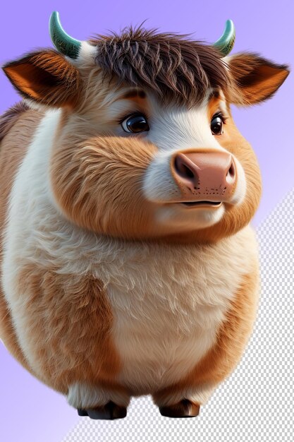 PSD a cow with a fake head and a brown nose