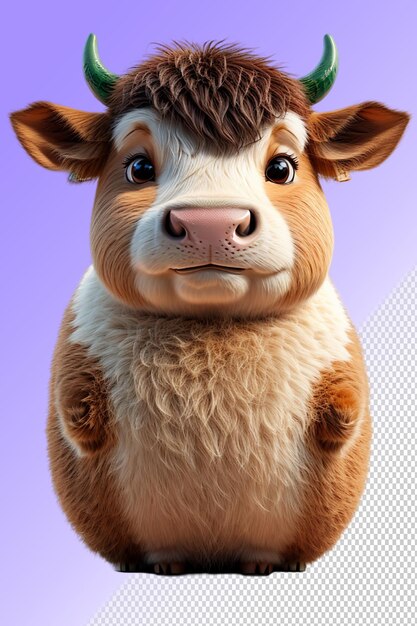 A cow with a haircut on its face is shown