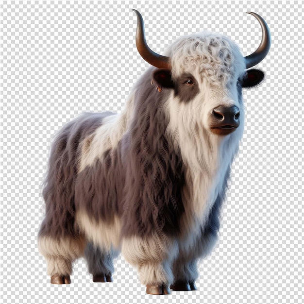 PSD a cow with horns and horns is shown in a photo