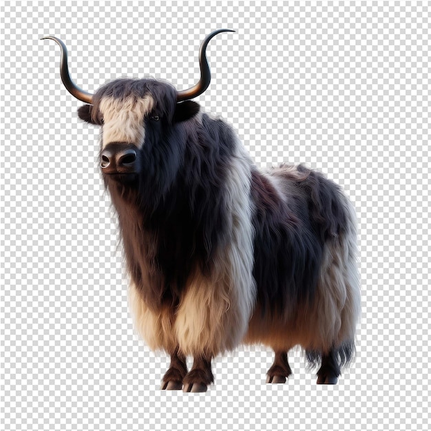 PSD a cow with horns and horns is shown in this image