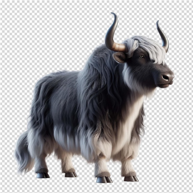 PSD a cow with horns is shown in a photo