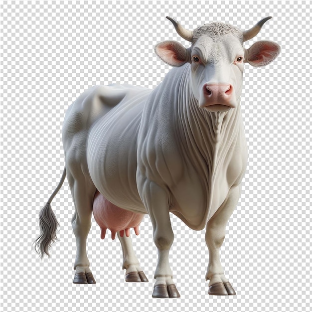 PSD a cow with a pink nose and a pink nose