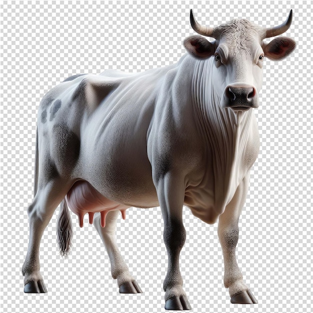 PSD a cow with a white face and a black nose