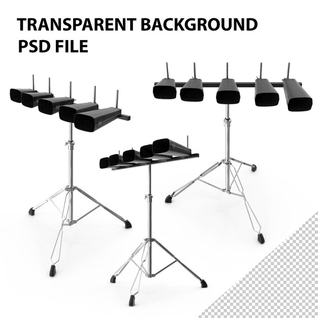 PSD cowbell drum set with stand png