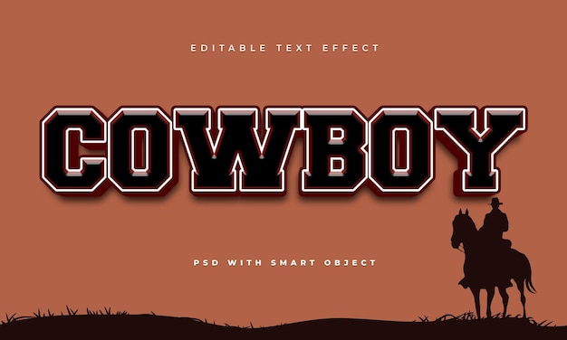 PSD modello di effetto testo modificabile da cowboy