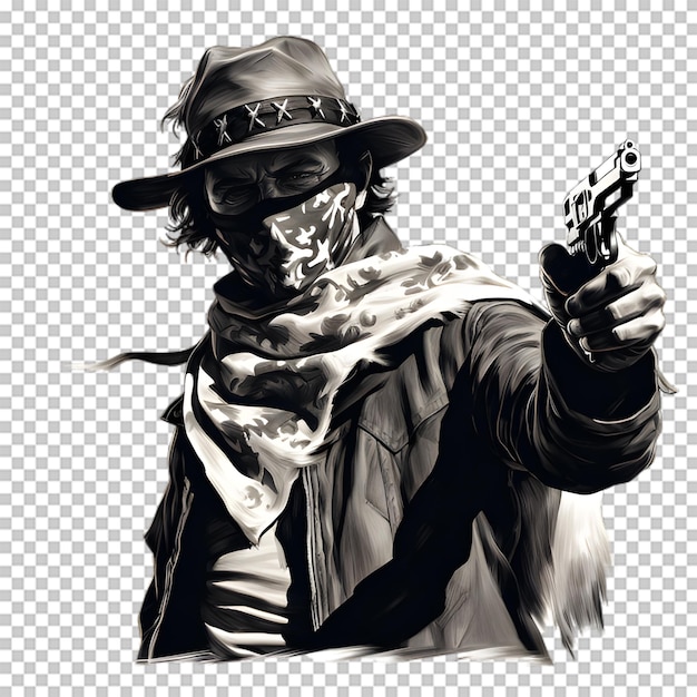 Cowboy isolated on transparent background