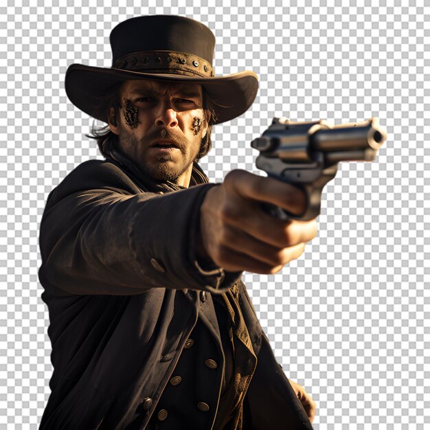 PSD cowboy isolated on transparent background