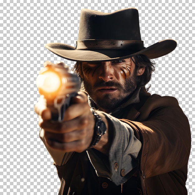 PSD cowboy isolated on transparent background