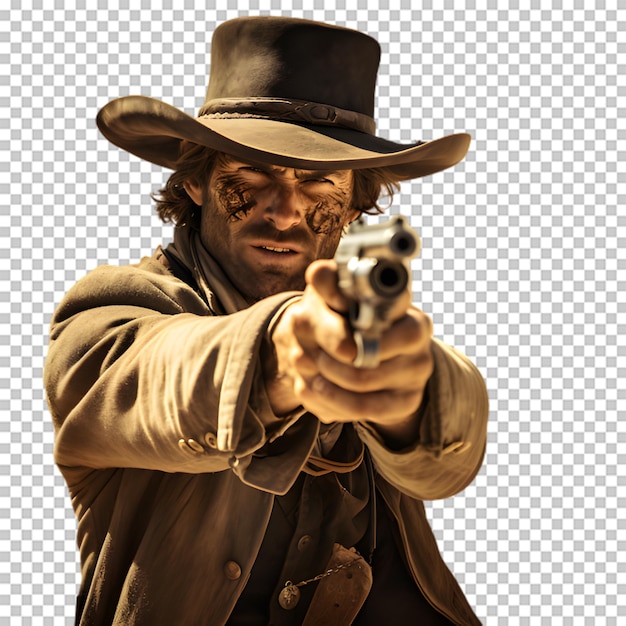 PSD cowboy isolated on transparent background