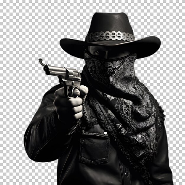 PSD cowboy isolated on transparent background