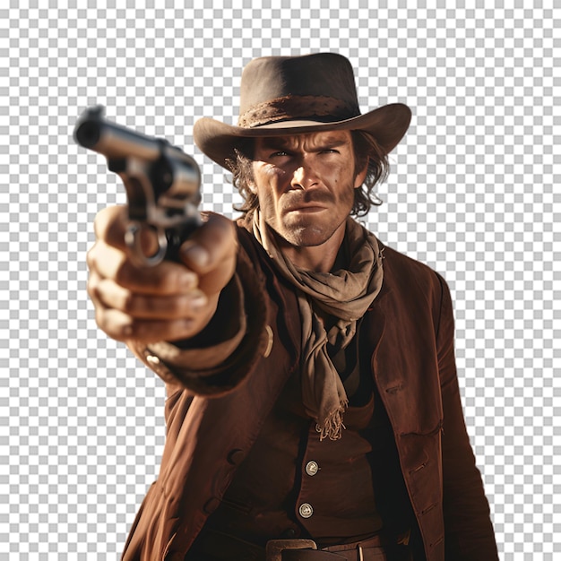 PSD cowboy isolated on transparent background