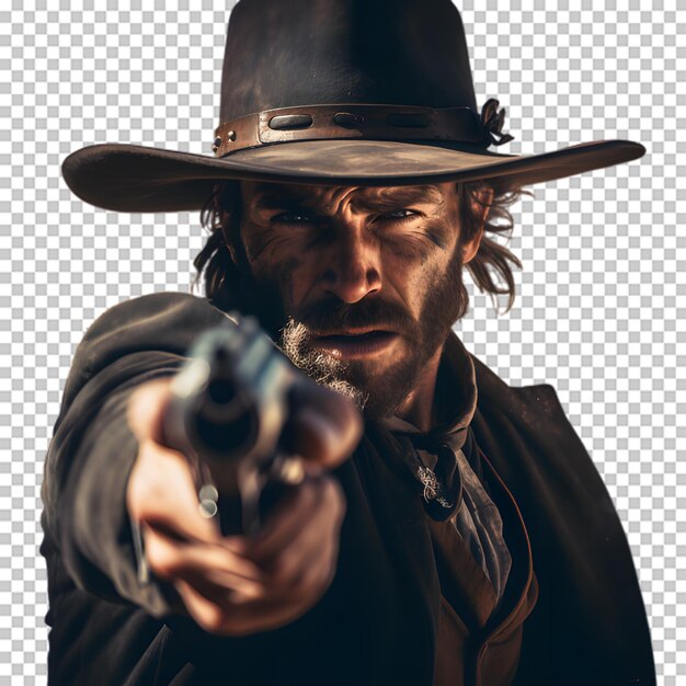 PSD cowboy isolated on transparent background