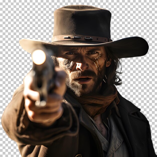 PSD cowboy isolated on transparent background