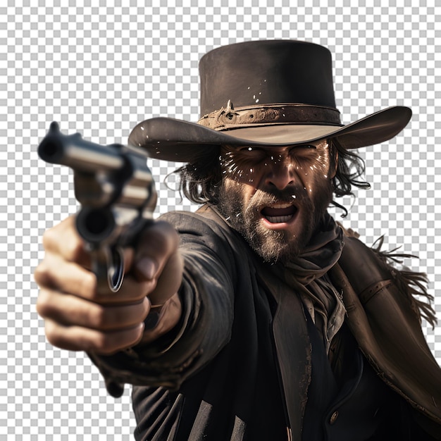 PSD cowboy isolated on transparent background