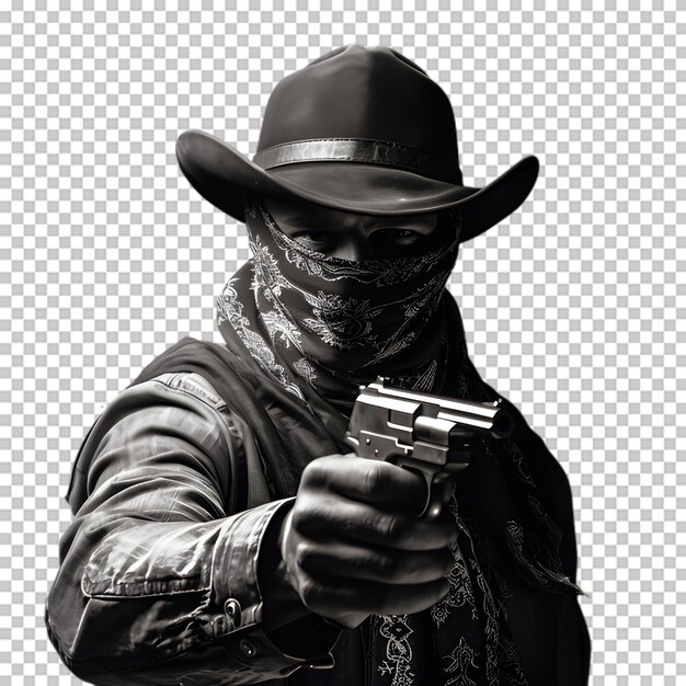 PSD cowboy isolated on transparent background