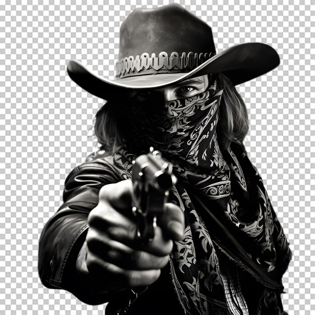 PSD cowboy isolated on transparent background