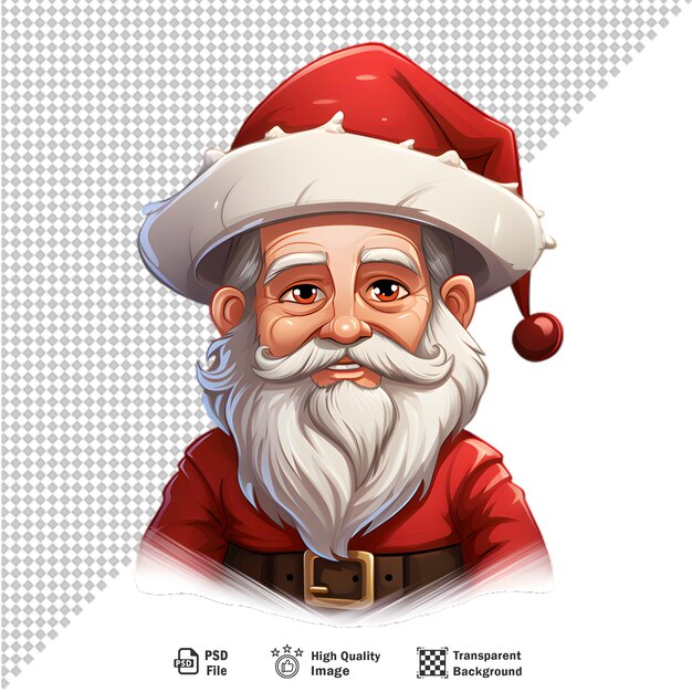 Cowboy santa claus isolated on transparent background