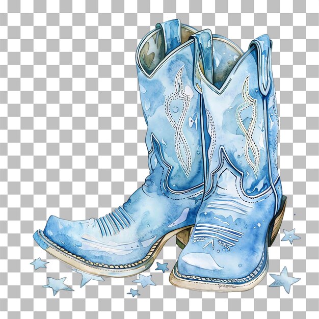 PSD cowboy shoes watercolor