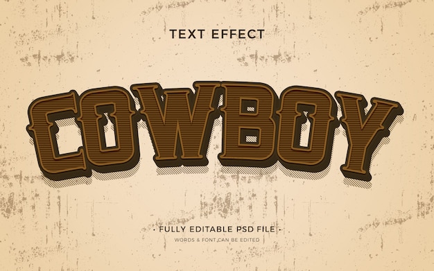 PSD cowboy teksteffect