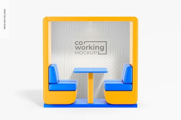 Coworking booth mockup vooraanzicht