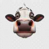 PSD a cows head with a brown nose and a black nose